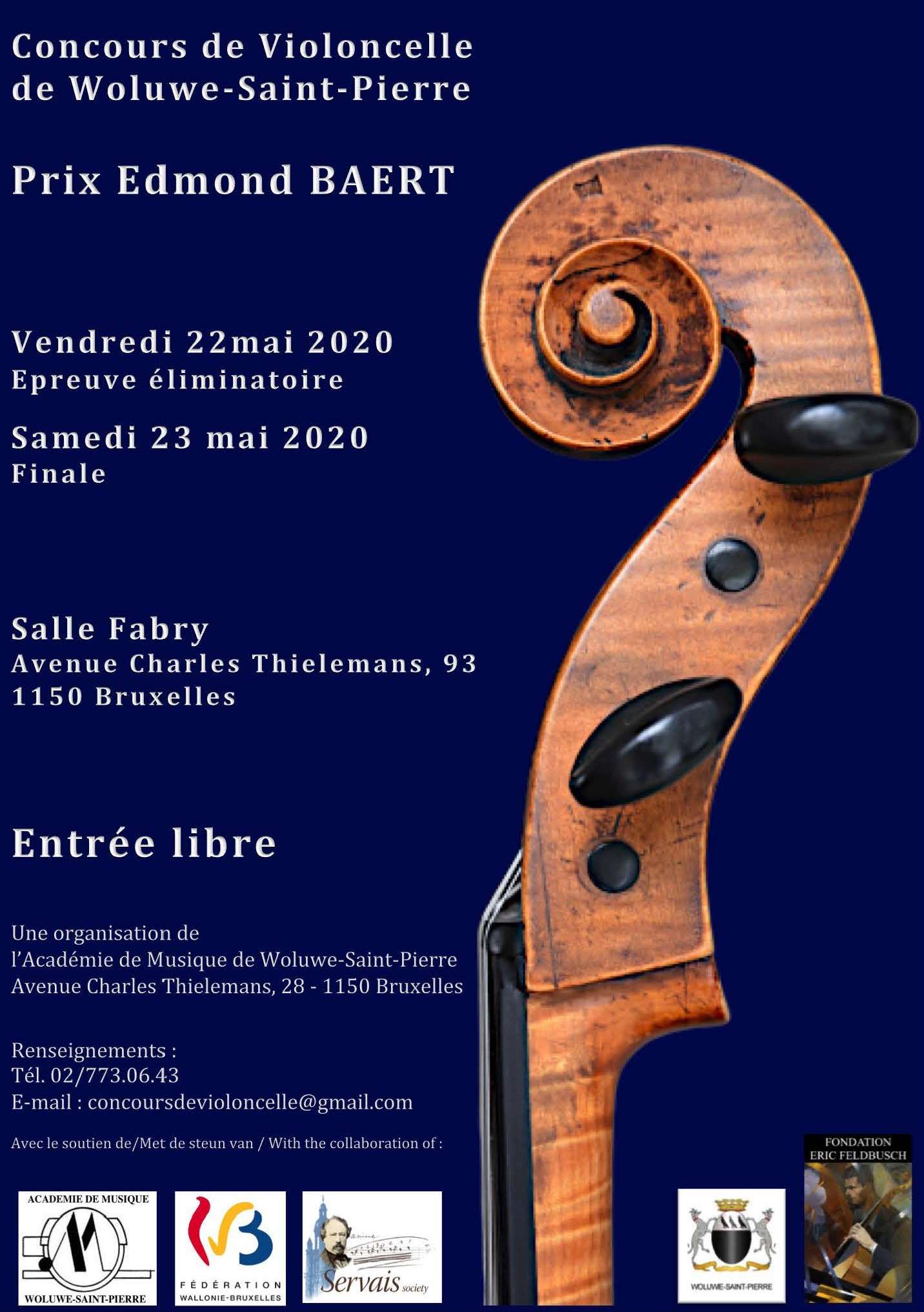 Cello competition Edmond Baert - cancelled